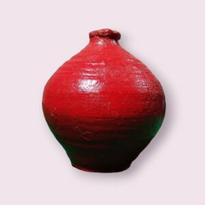 Traditional Indian Savings Bank / Handcrafted Clay Bank / Red Coler Gullak